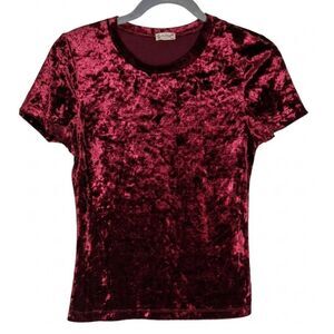 Intimately free People womens small velvet top burgundy maroon blouse